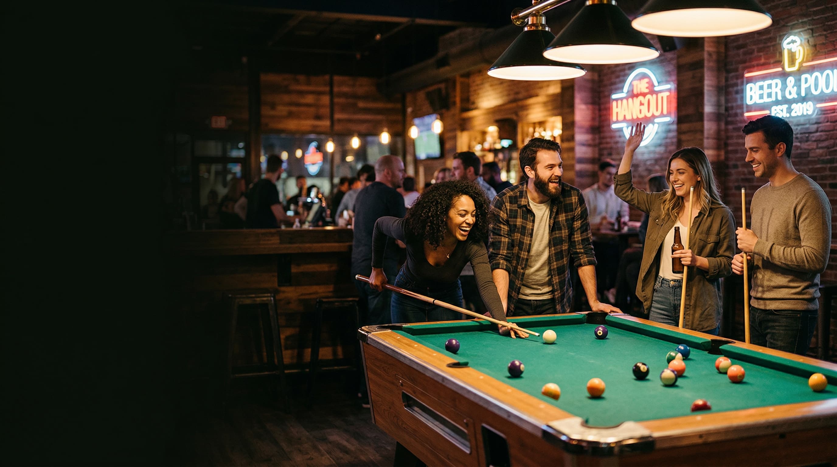 Bar pool table atmosphere